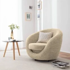 Fauteuil Pivotant Marvin 24 Fauteuil Pivotant Marvin -WOOOD Soldes drehsessel marvin strukturstoff creme 4904968