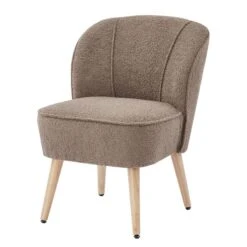 Fauteuil TIVOLI Tissu Bouclette Kaki -WOOOD Soldes e02c73959e9d43a087c19eee4b97996a