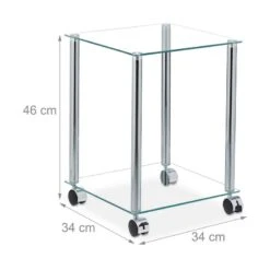 Table D'appoint En Verre Avec Roulettes -WOOOD Soldes ee434418e72848d2a629cb61e324292e