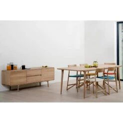 Table Fleek -WOOOD Soldes esstisch fawn eiche massiv eiche weiss geoelt 160 x 90 cm 3867252