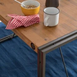 Table MANCHESTER -WOOOD Soldes esstisch manchester ii akazie massiv metall akazie anthrazit 120 x 80 cm 5011096