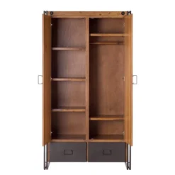 Armoire Manchester II 23 Armoire Manchester II -WOOOD Soldes garderobenschrank manchester akazie teilmassiv akazie akazie anthrazit 110 cm 2 tuerig 4874976