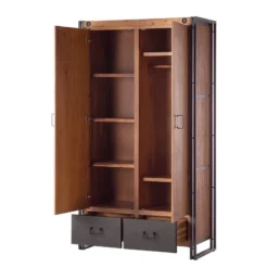 Armoire Manchester II 22 Armoire Manchester II -WOOOD Soldes garderobenschrank manchester akazie teilmassiv akazie akazie anthrazit 110 cm 2 tuerig 4874980