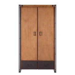 Armoire Manchester II 21 Armoire Manchester II -WOOOD Soldes garderobenschrank manchester akazie teilmassiv akazie akazie anthrazit 110 cm 2 tuerig 4874996