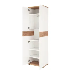 Armoire De Vestibule Nerola -WOOOD Soldes garderobenschrank nerola weiss eiche dekor 4245092