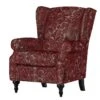 Fauteuil à Oreilles Ajana 1 Fauteuil à Oreilles Ajana -WOOOD Soldes ohrensessel ajana strukturstoff rot 4697908