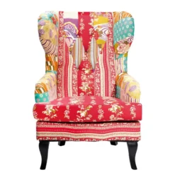 Fauteuil Wing Patchwork 28 Fauteuil Wing Patchwork -WOOOD Soldes patchwork ohrensessel webstoff mehrfarbig 3588213