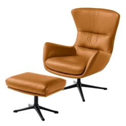 Fauteuil Hepburn III -WOOOD Soldes polsterhocker hepburn iii echtleder echtleder neka cognac 5025964