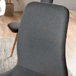 Chaises Capitonnées Daleras -WOOOD Soldes polsterstuhl daleras 2er set webstoff buche massiv dunkelgrau 4847936