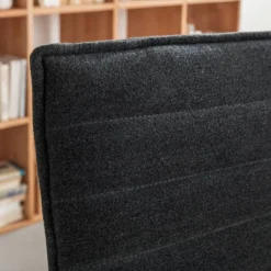 Chaise Capitonnée Kean I -WOOOD Soldes polsterstuhl kean i 2er set webstoff eiche massiv dunkelgrau 3784224