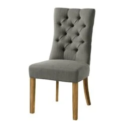 Chaises Waroona (lot De 2) -WOOOD Soldes polsterstuhl waroona webstoff 2er set eiche massiv grau eiche 4847480