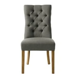 Chaises Waroona (lot De 2) -WOOOD Soldes polsterstuhl waroona webstoff 2er set eiche massiv grau eiche 4847484