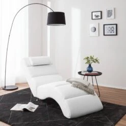 Chaise Longue De Relaxation Califfo -WOOOD Soldes relaxliege califfo kunstleder weiss 4904588
