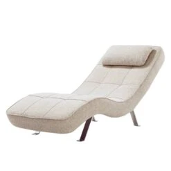 Fauteuil De Relaxation Long Island Tissu -WOOOD Soldes relaxliege long island webstoff stoff parsa beige grau 3940728