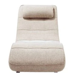 Fauteuil De Relaxation Long Island Tissu -WOOOD Soldes relaxliege long island webstoff stoff parsa beige grau 3940732