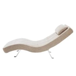Fauteuil De Relaxation Long Island Tissu -WOOOD Soldes relaxliege long island webstoff stoff parsa beige grau 3940736