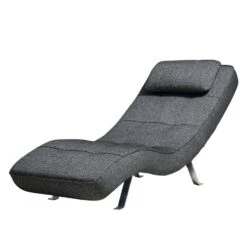Fauteuil De Relaxation Long Island Tissu -WOOOD Soldes relaxliege long island webstoff stoff parsa grau schwarz 3940916