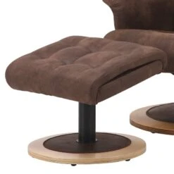 Fauteuil De Relaxation Tornos -WOOOD Soldes relaxsessel tornos mit hocker microfaser braun 3744328