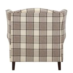 Fauteuil à Oreilles Colmar XL -WOOOD Soldes sessel corteen webstoff braun beige 4283736