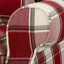 Fauteuil à Oreilles Colmar XL -WOOOD Soldes sessel corteen webstoff rot beige 4283756