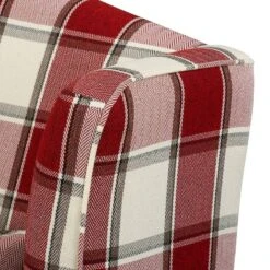 Fauteuil à Oreilles Colmar XL -WOOOD Soldes sessel corteen webstoff rot beige 4283760