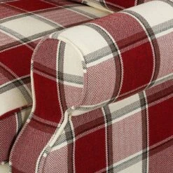 Fauteuil à Oreilles Colmar XL -WOOOD Soldes sessel corteen webstoff rot beige 4283764