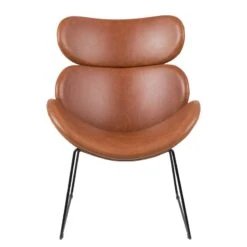 Fauteuil Montola Imitation Cuir -WOOOD Soldes sessel montola kunstleder cognac schwarz 5087472