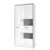 Armoire Vitrine Kushiro -WOOOD Soldes vitrinenschrank arco hochglanz weiss grau 4710812