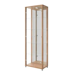 Armoire Vitrine Exhibit III -WOOOD Soldes vitrinenschrank exhibit inkl beleuchtung 5 faecher nussbaum dekor 4968324