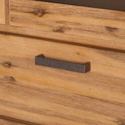 Armoire Vitrine Toumanar -WOOOD Soldes vitrinenschrank toumanar akazie teilmassiv akazie sand 3627477