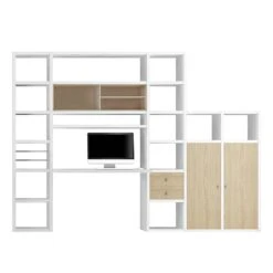 Ensemble Mural Emporior I -WOOOD Soldes wohnkombination emporior i eiche dekor weiss 1554750