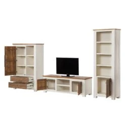 Ensemble Mural Doral (3 éléments) -WOOOD Soldes wohnwand doral 3 teilig akazie teilmassiv weiss akazie 3600889