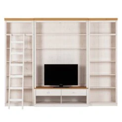 Meuble TV Lillehammer I -WOOOD Soldes wohnwand lillehammer i 3 teilig kiefer massiv weiss kiefer 1305270