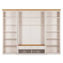 Meuble TV Lillehammer I -WOOOD Soldes wohnwand lillehammer i 3 teilig kiefer massiv weiss kiefer 1305274