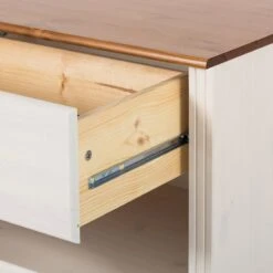 Meuble TV Lillehammer I -WOOOD Soldes wohnwand lillehammer i 3 teilig kiefer massiv weiss kiefer 1655030