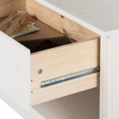 Meuble TV Lillehammer III -WOOOD Soldes wohnwand lillehammer iii 3 teilig kiefer massiv weiss 1655266