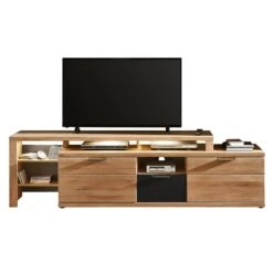 Ensemble De Meubles Macoun (5 éléments) -WOOOD Soldes wohnwand macoun 5 teilig inkl beleuchtung wildeiche teilmassiv 4763428