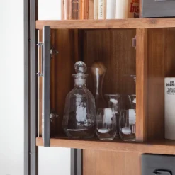 Buffet Manchester II -WOOOD Soldes wohnwand manchester i 3 teilig akazie teilmassiv metall akazie anthrazit 4874608