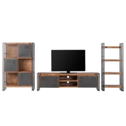 Buffet Manchester II -WOOOD Soldes wohnwand manchester i 3 teilig akazie teilmassiv metall akazie anthrazit 4874620